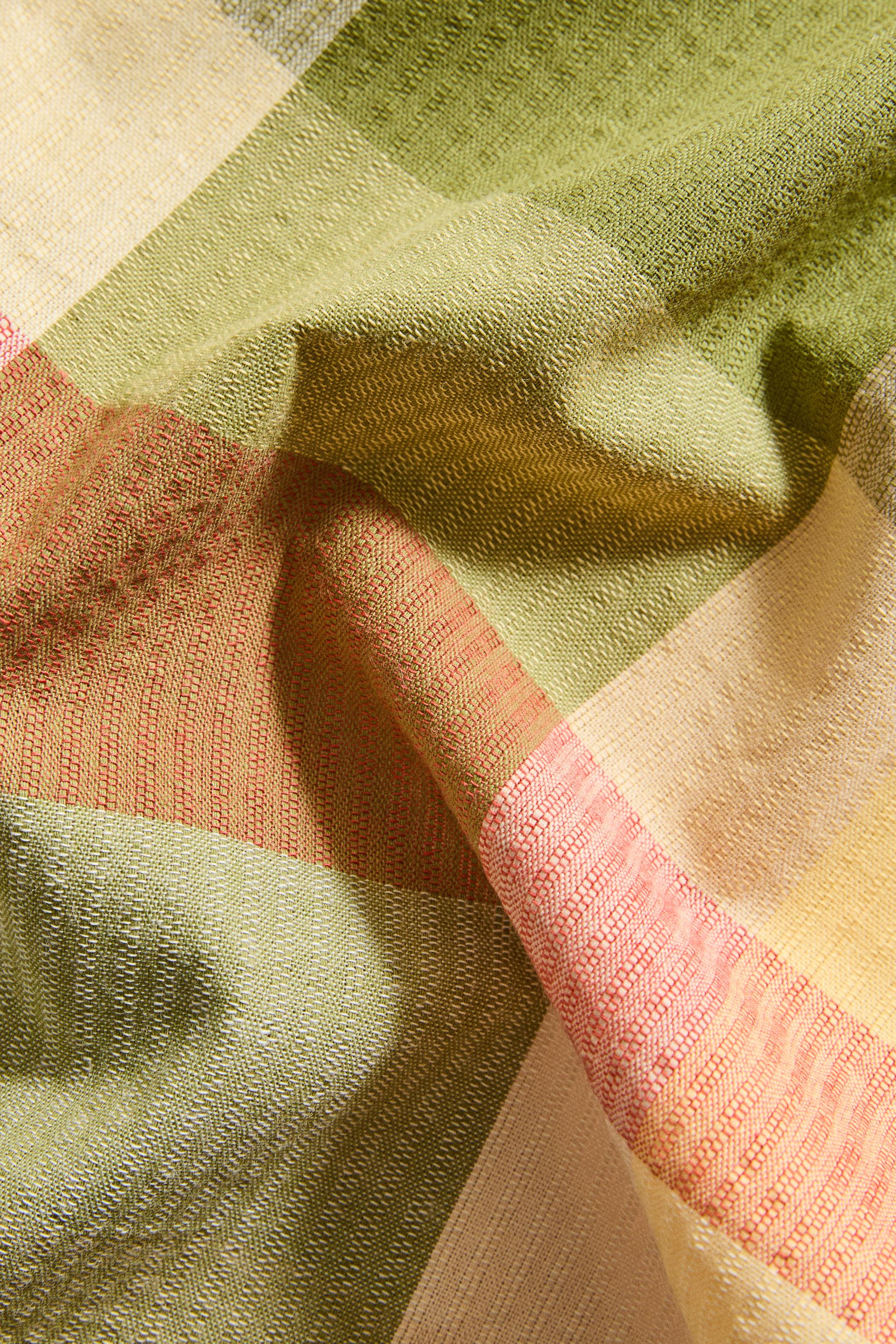 CHECK PRINT COTTON TABLECLOTH