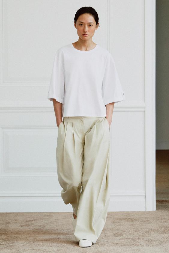 BUTTONED ASYMMETRIC T-SHIRT from Zara - $35.90