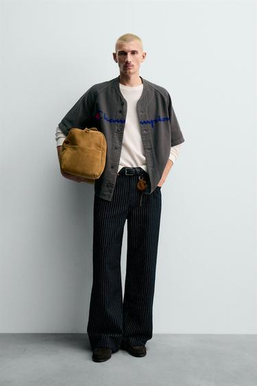 CAMISA BASEBALL ESTAMPADO CHAMPION ® X ZARA - Gris de Zara - Imagen 0