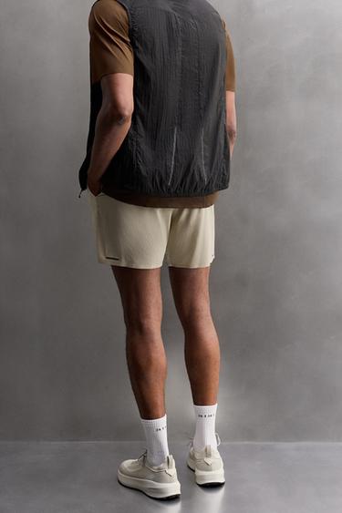 COLOUR BLOCK RUNNING SHORTS - Oyster-white by Zara - Image 2