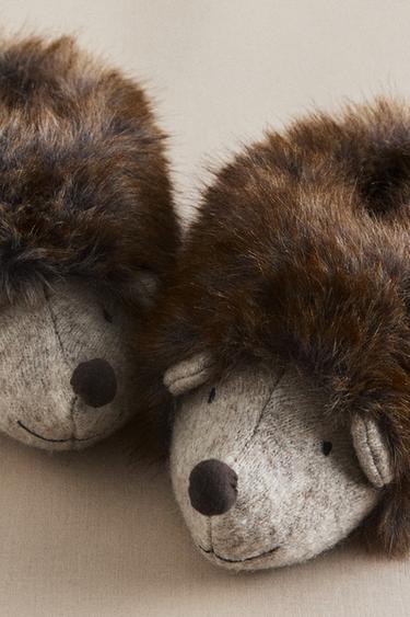 KIDS' HEDGEHOG SLIPPERS - Brown by Zara - Image 5