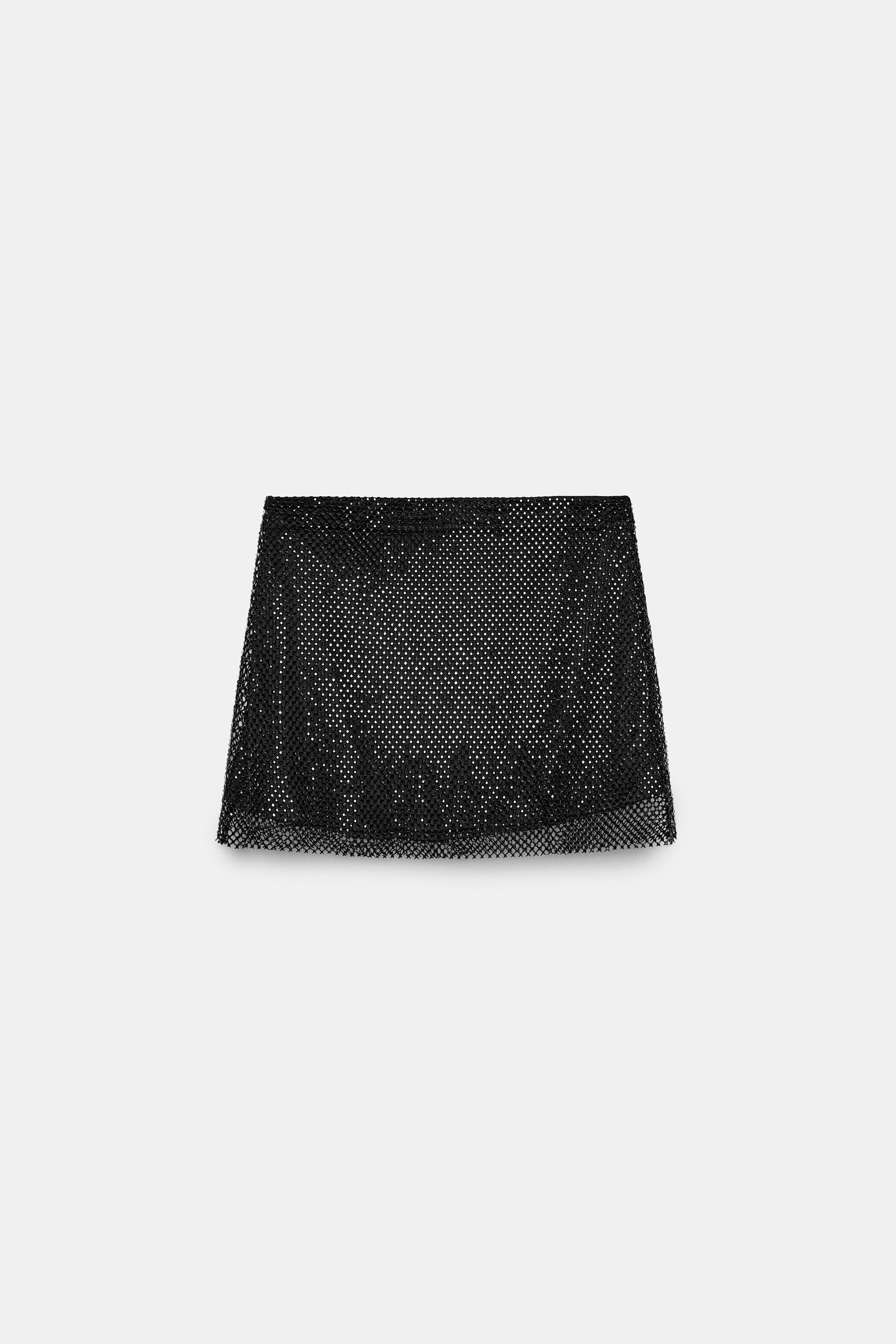BEADED MESH MINI SKIRT