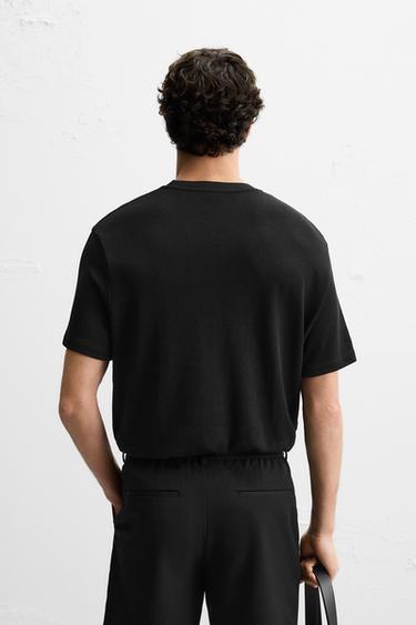BASIC KNIT T-SHIRT - Black by Zara - Image 2