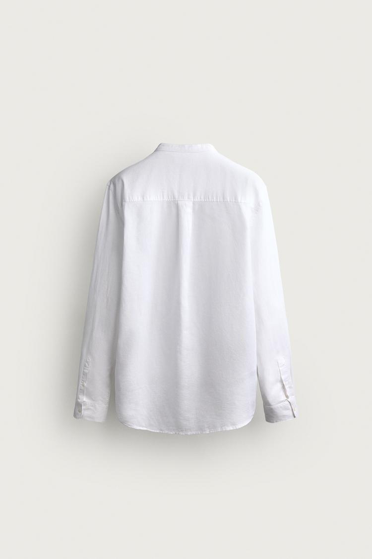Camisa de lino y algodón de corte relajado 8
