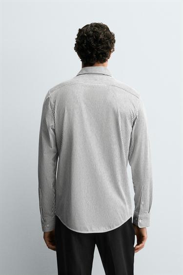 REGULAR FIT SHIRT - Navy / White by Zara - Image 2