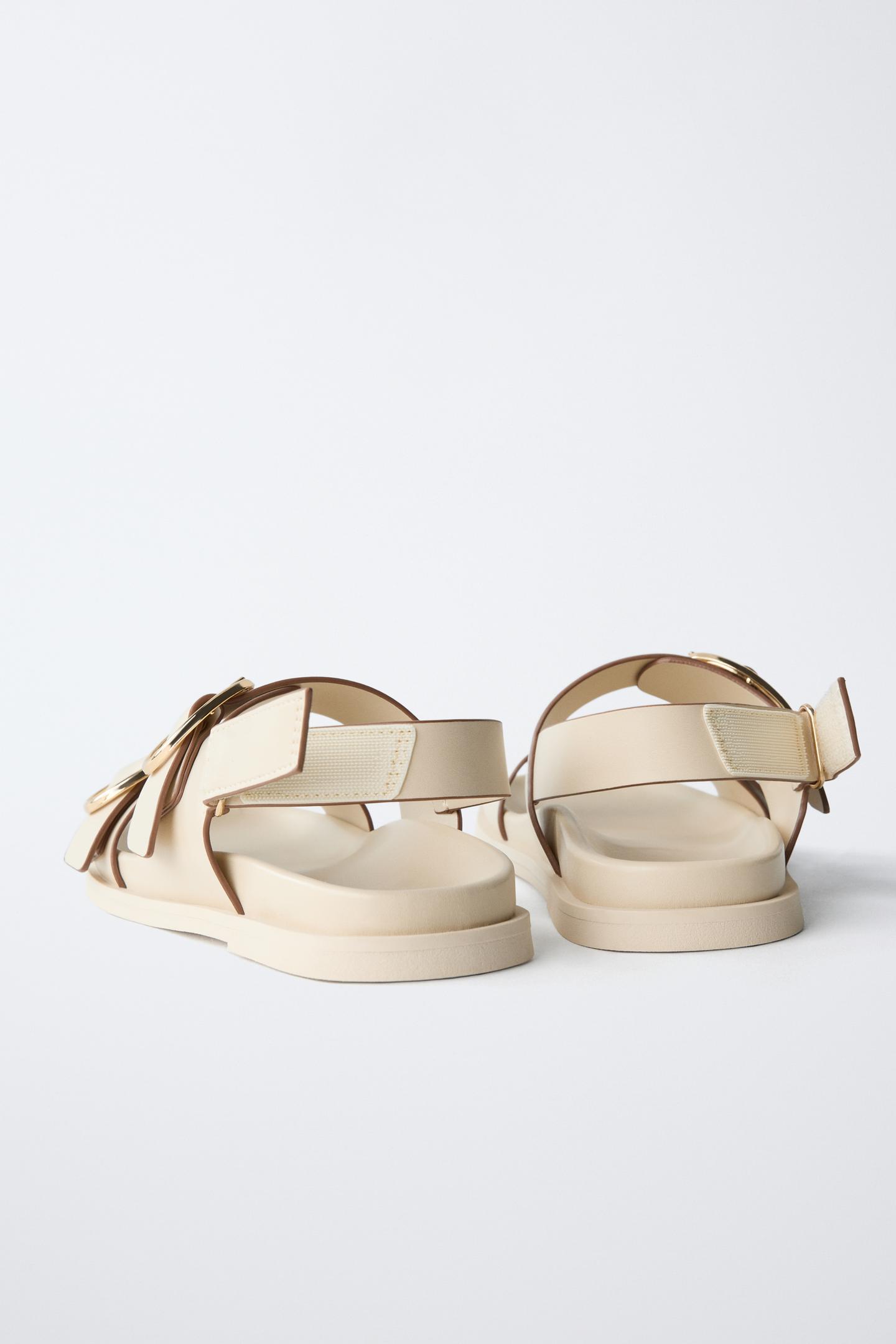 Детские сандалии Zara Double Buckle, цвет: Молочный белый — фото 5