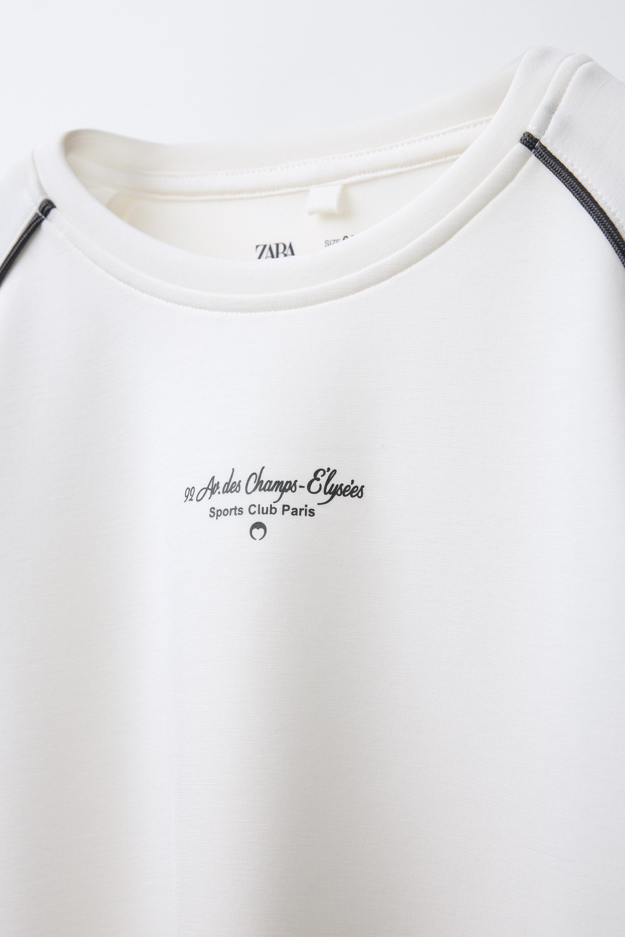 国内発送★ZARA★コットン&モダール*テキストＴシャツ テキストプリント Tシャツ - レッド | ZARA Japan / 日本