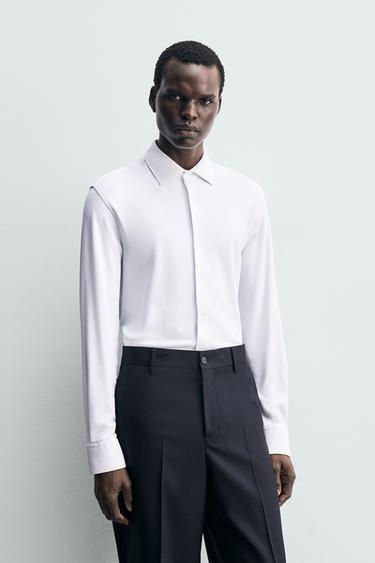 CAMISA ELÁSTICA ESTRUTURA - Branco de Zara