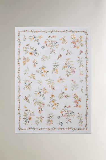 PACK OF FLORAL PRINT TEA TOWEL (PACK OF 2) - Greenish by Zara - Image 2