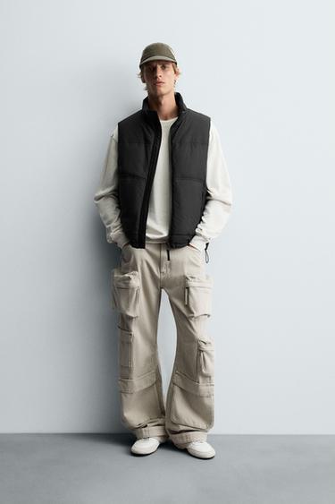 Zara RUBBERIZED PUFFER VEST - Black - Image 0