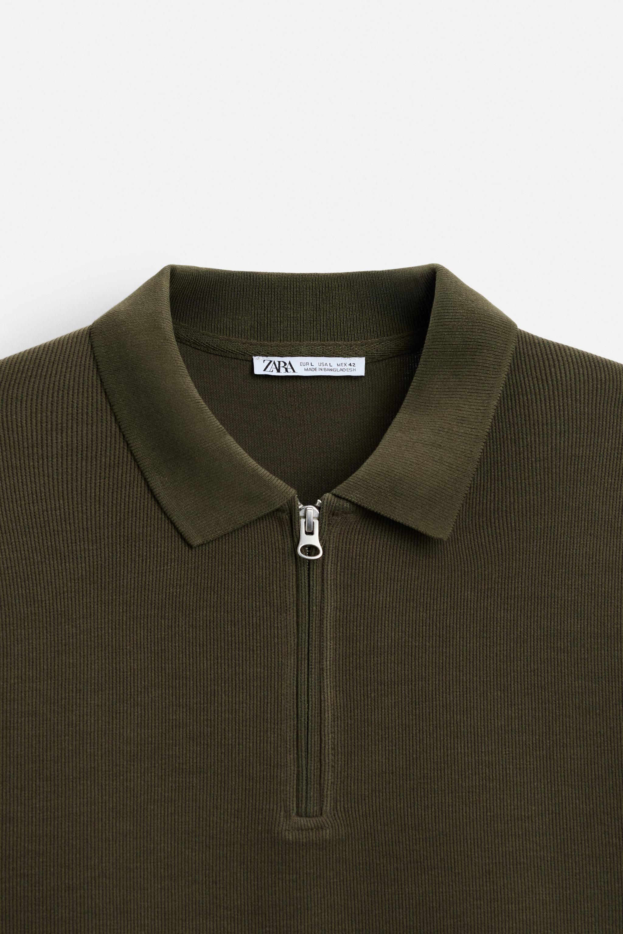 ZIP COLLAR POLO SHIRT - Oyster-white | ZARA United Kingdom