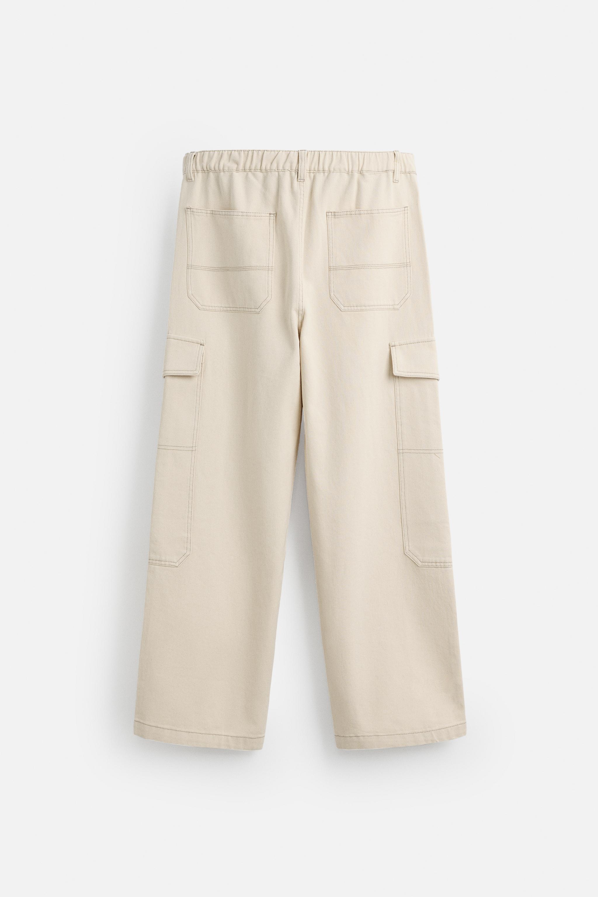 WIDE FIT CARGO PANTS - Light beige | ZARA United States