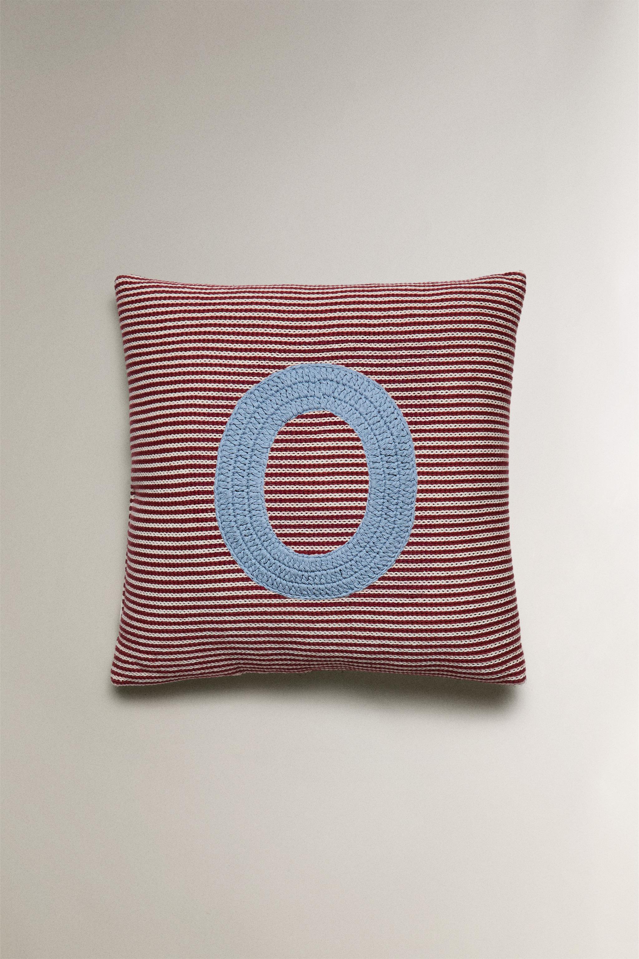CHILDREN'S EMBROIDERED LETTER O THROW PILLOW