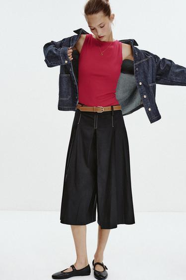 PLAYERA RIB - Fucsia de Zara