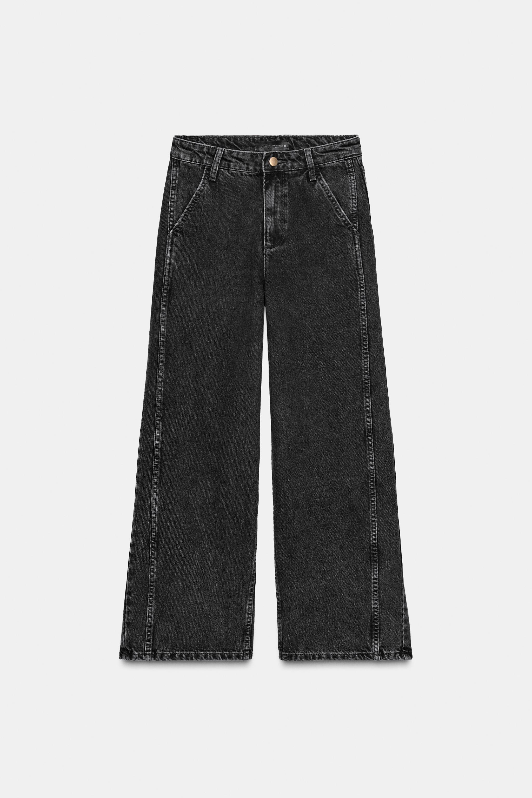 そ〜ら JEANS Z1975 WIDE LEG クロップド ハイウエスト ベルト - ブルー