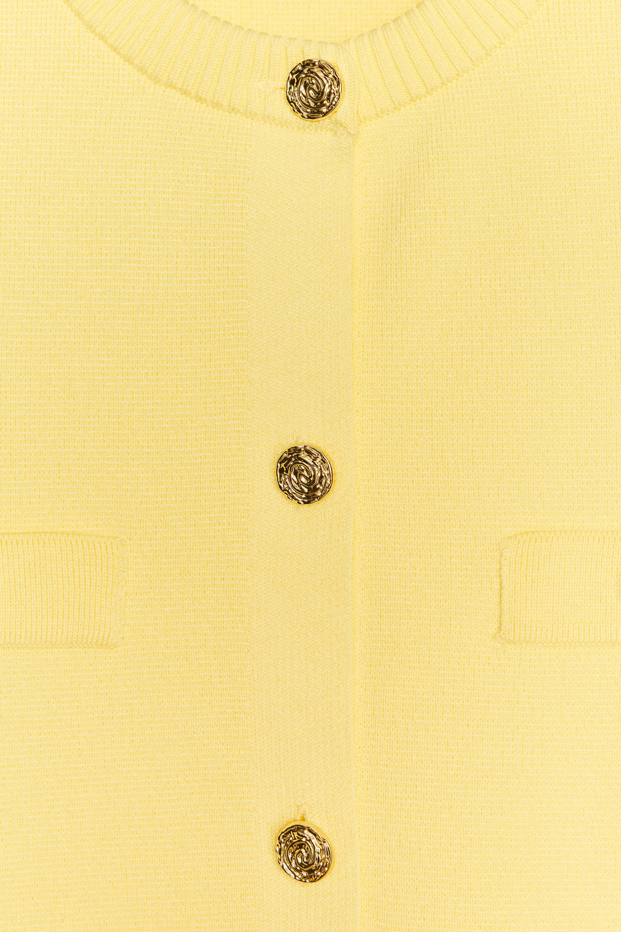 ショートスリーブニットカーディガン - イエロー | ZARA Japan