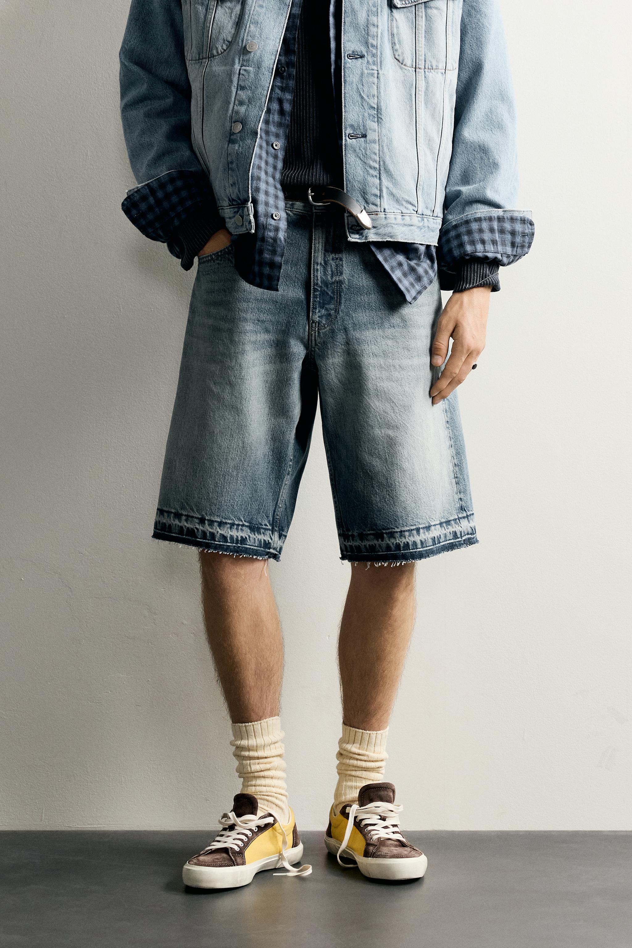 Zara RELAXED FIT DENIM BERMUDA görsel 2