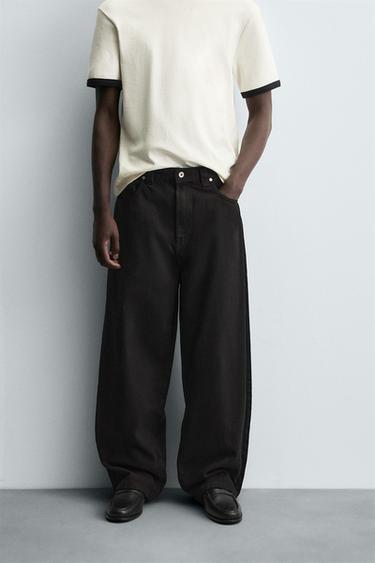 JEANS BALLOON FIT - Negro de Zara