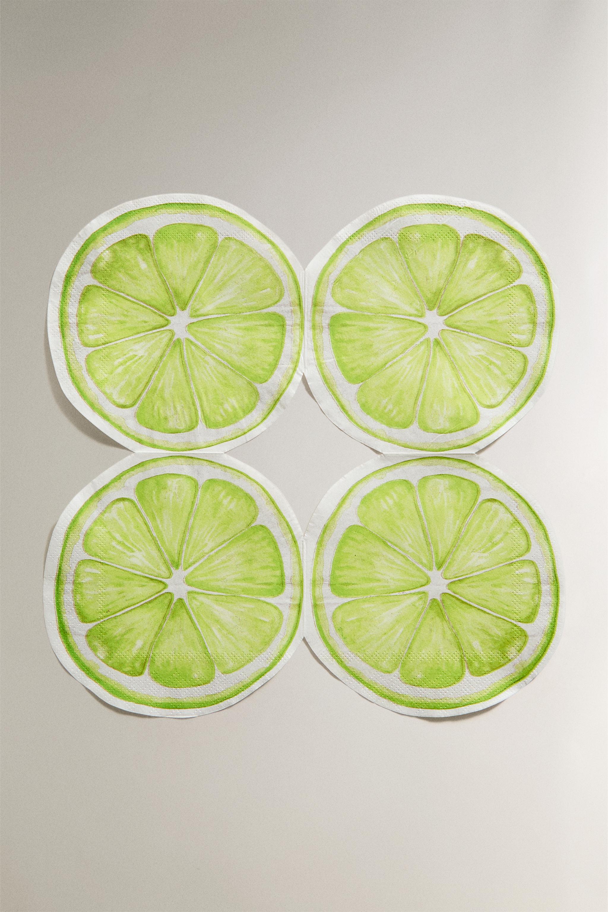 LIME AND LEMON PAPER NAPKINS (PACK OF 30)