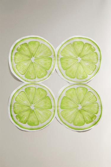 LOT DE 30 SERVIETTES EN PAPIER CITRON VERT ET CITRON - Jaune de Zara - Image 2