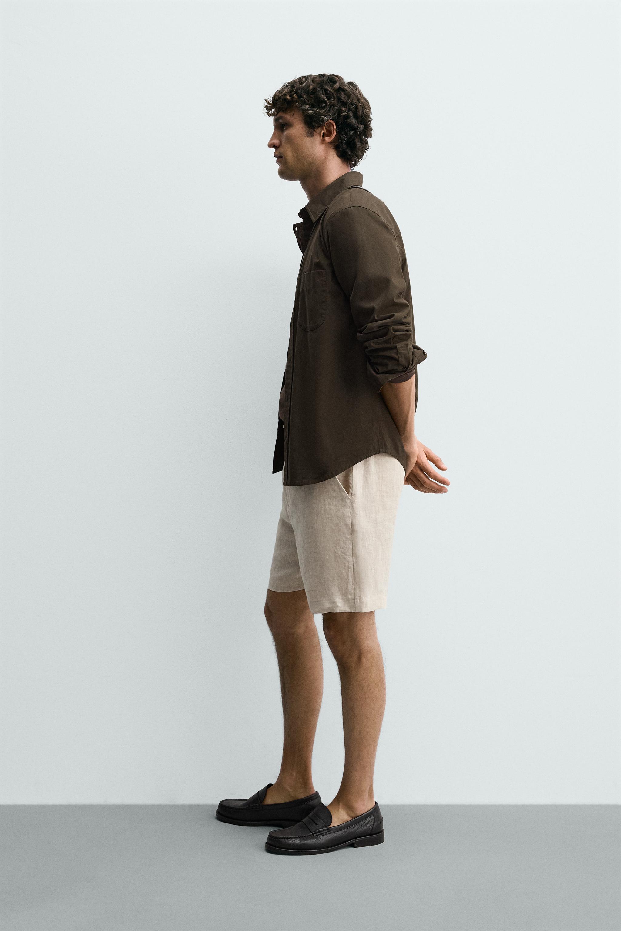SHORT REGULAR FIT 100% LIN