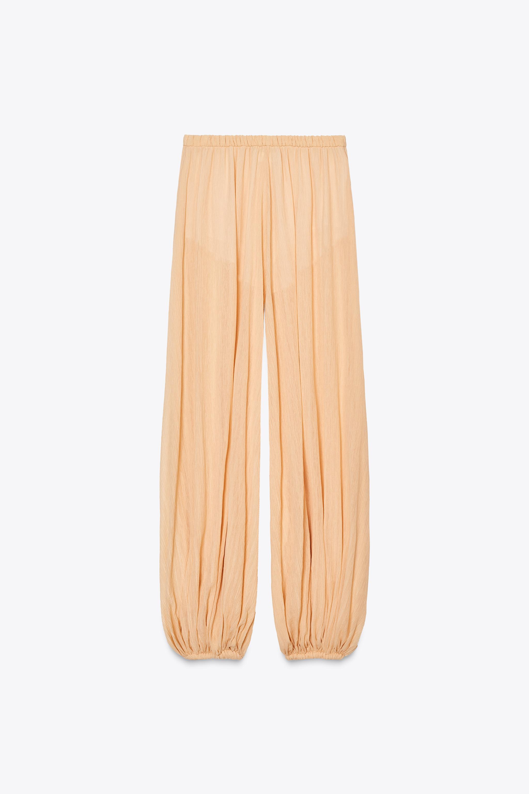 ZW COLLECTION BUBBLE HEM PANTS - Peach | ZARA United States
