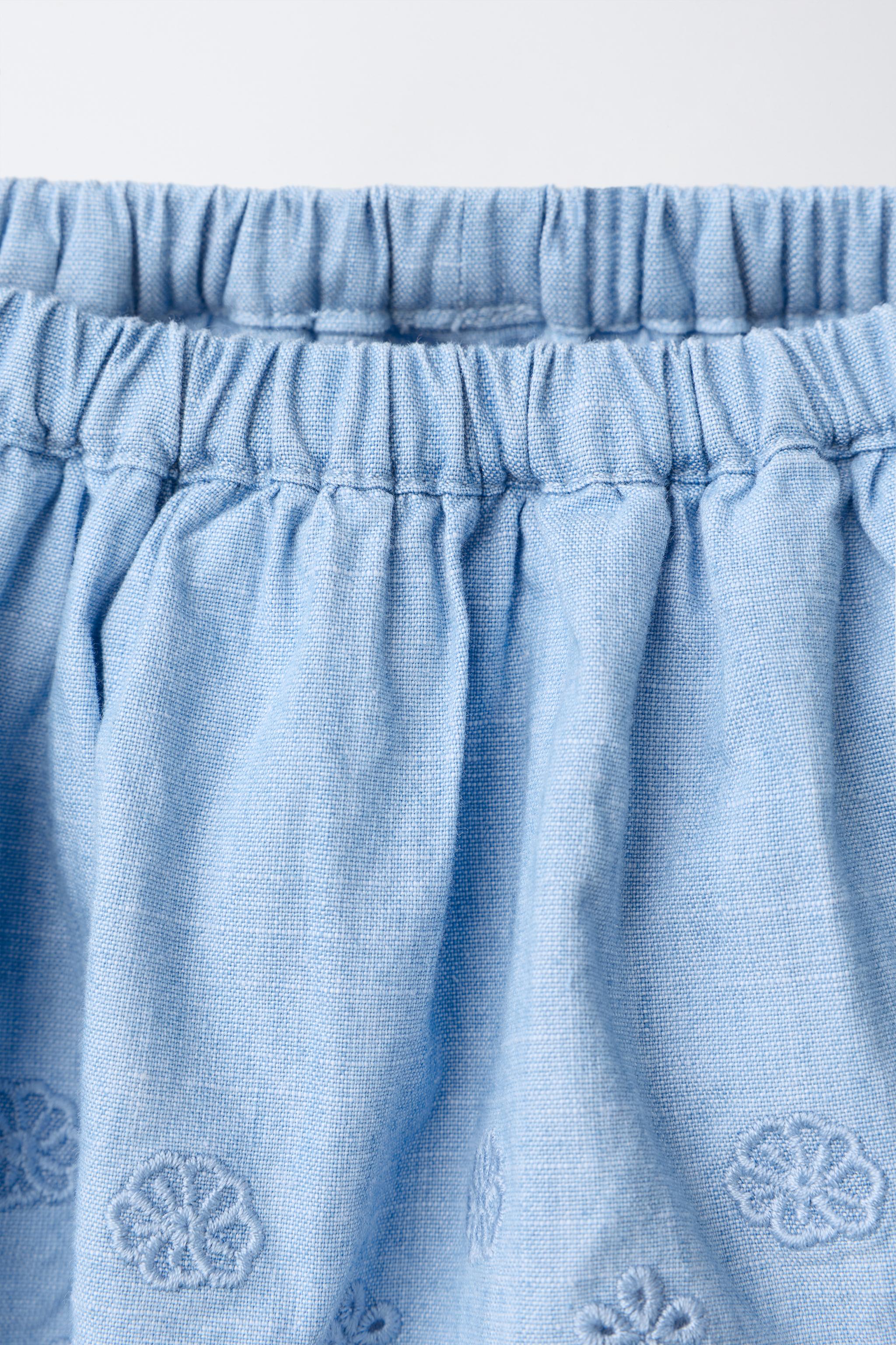 CULOTTE JUPE DENIM AVEC VOLANTS