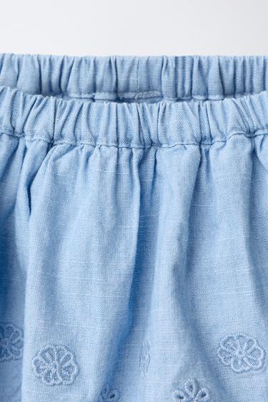 DENIM SKORT WITH RUFFLES - Mid-blue by Zara - Image 2