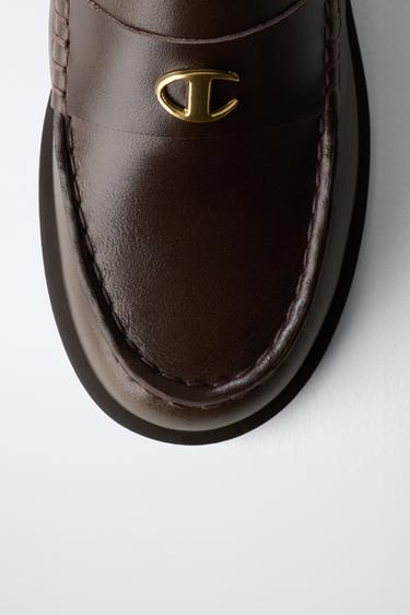 MOCASSINS EN CUIR CHAMPION ® X ZARA - Marron de Zara - Image 5