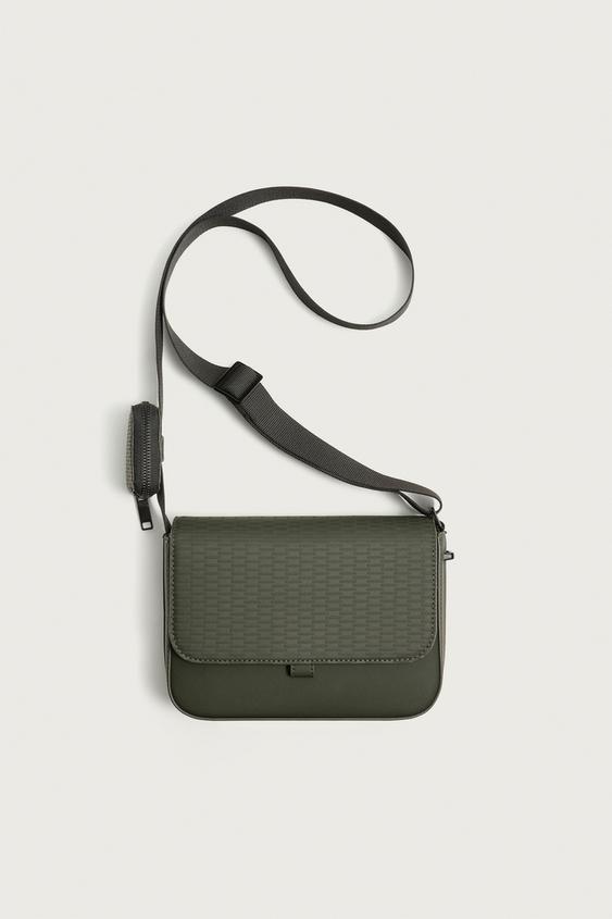 SAC BANDOULIÈRE EFFET GOMME TEXTURÉ - Vert kaki de Zara - Image 0