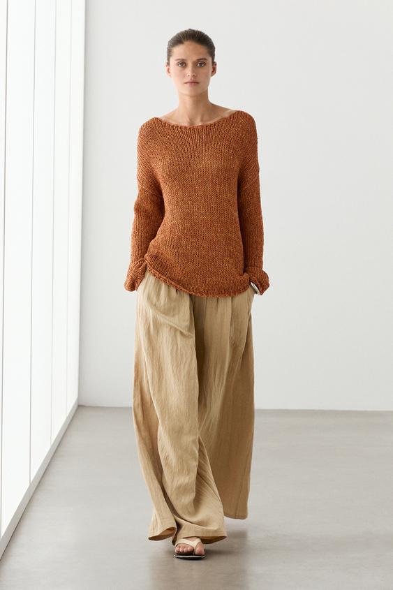 Cotton blend cutwork sweater from Zara - $160