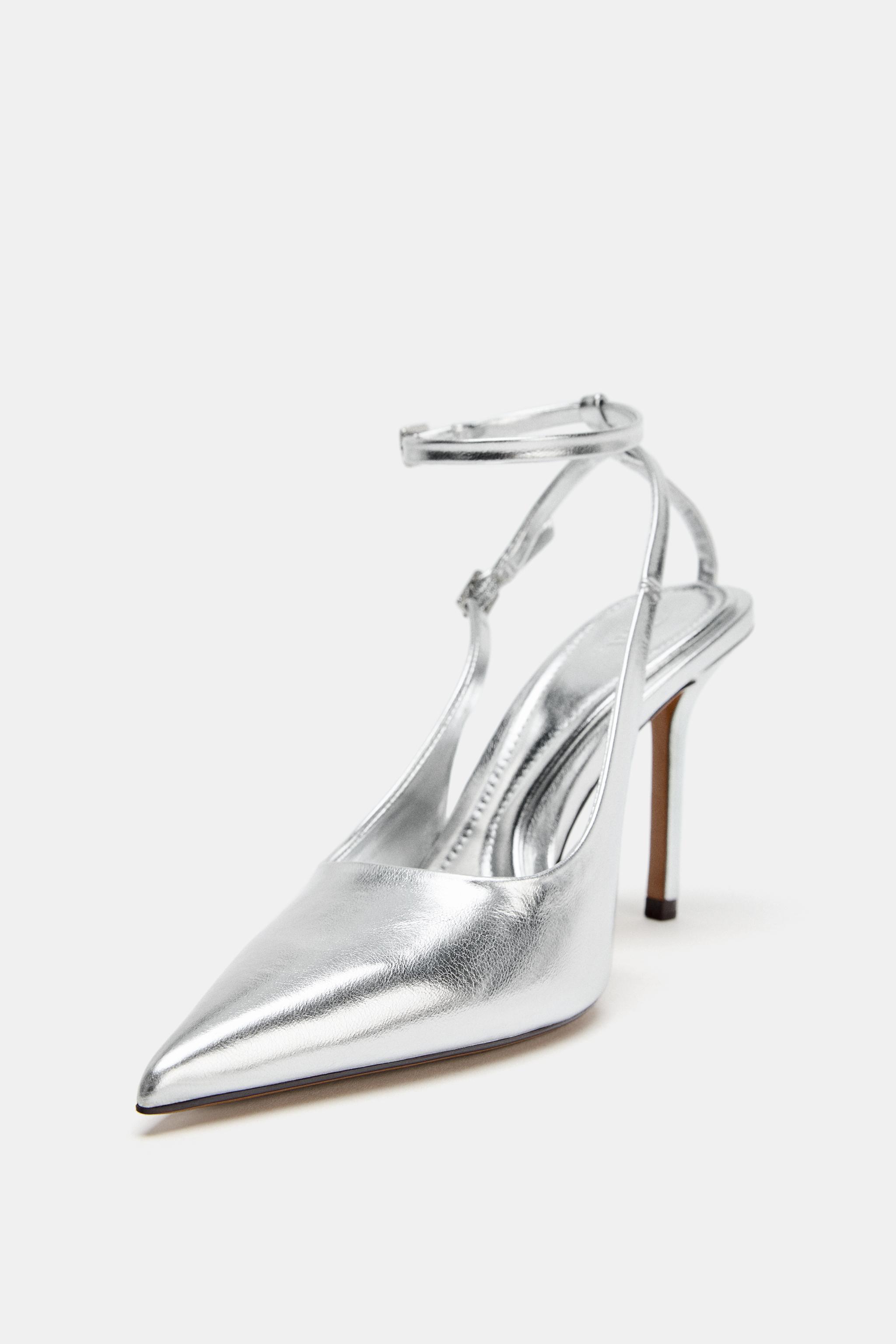 METALLIC EFFECT SLINGBACK SHOES