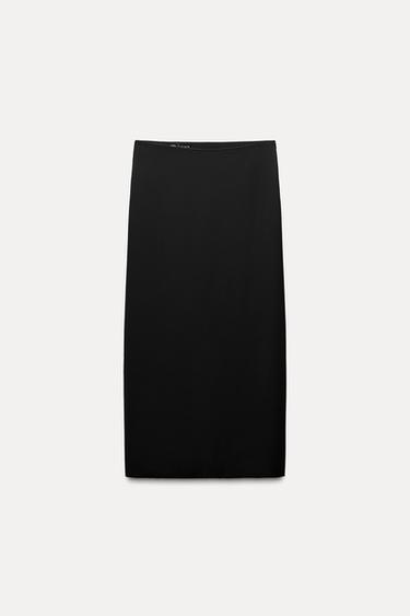 FALDA LARGA RECTA - Negro de Zara