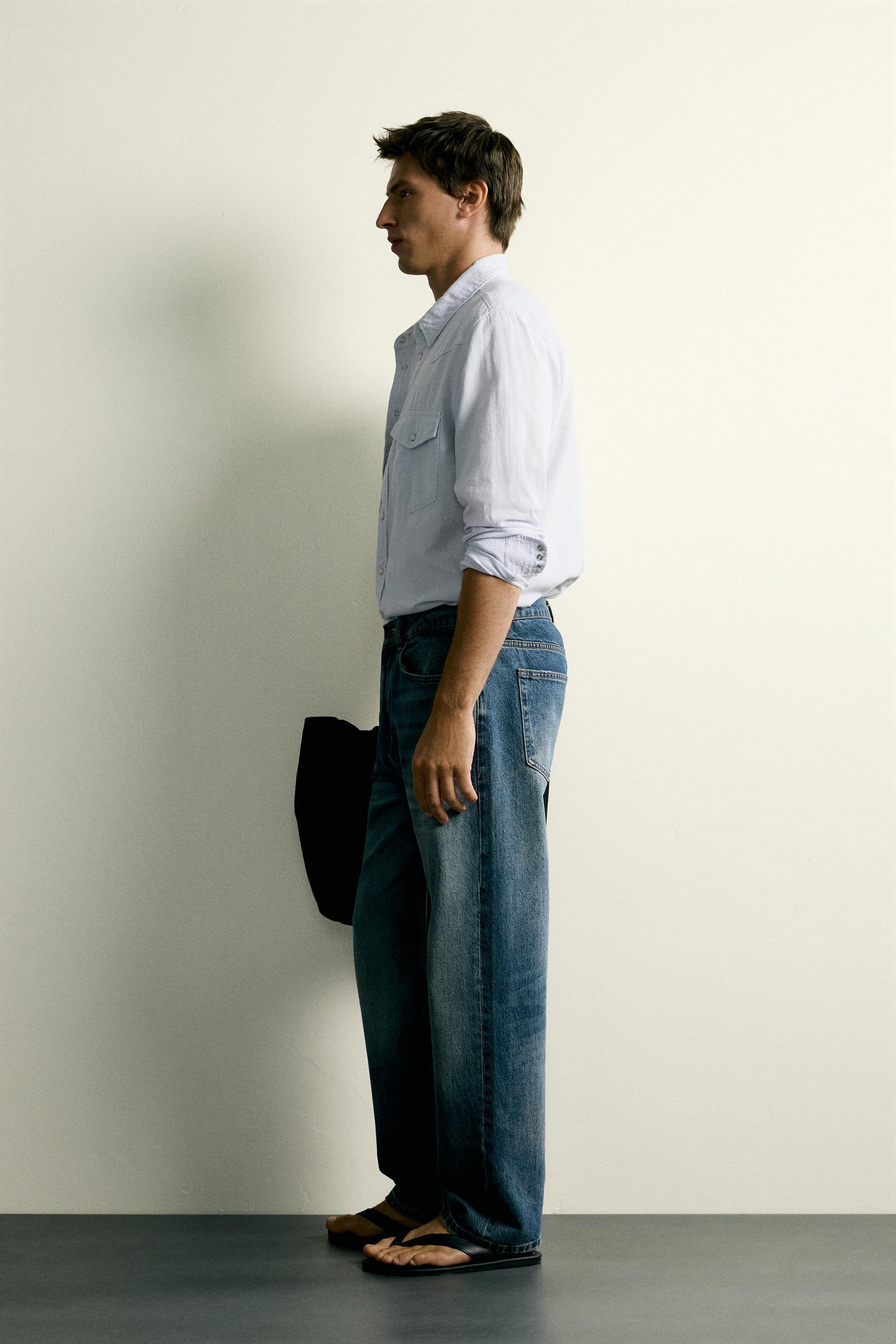 REGULAR FIT COTTON-LINEN WESTERN SHIRT