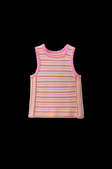 Zara STRIPED KNIT TOP - Multicolored - Image 0