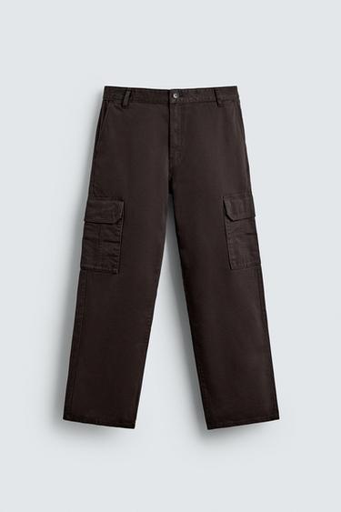TWILL CARGO TROUSERS - Chocolate by Zara - Image 5
