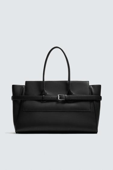 Zara BELTED HANDBAG - Black