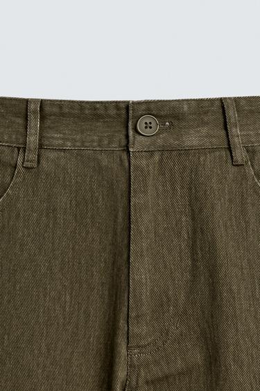 PANTALON STRUCTURE COTON - Vert de Zara - Image 7