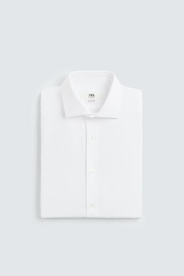 SLIM FIT TEXTURED SHIRT - White by Zara - Image 7
