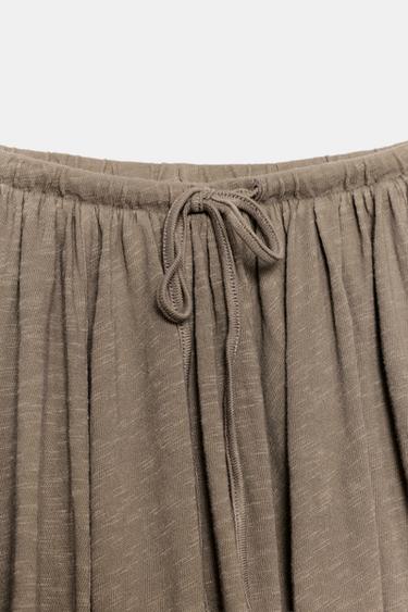 SLUB KNIT GODET SKIRT - Mink by Zara - Image 5
