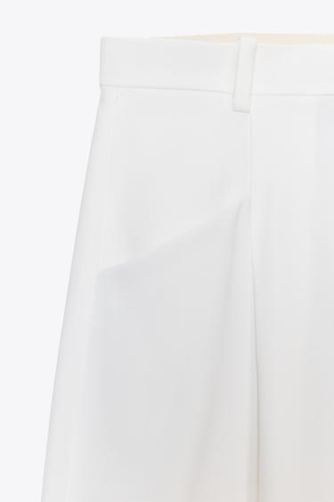 PANTALON LARGE À PINCES ZW COLLECTION - Écru de Zara - Image 6