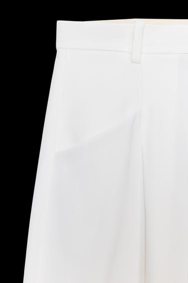 PANTALÓN ANCHO PINZAS ZW COLLECTION - Crudo de Zara