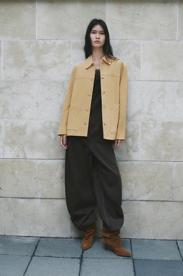 Zara TRF CURVE 版型高腰牛仔褲 - 巧克力色