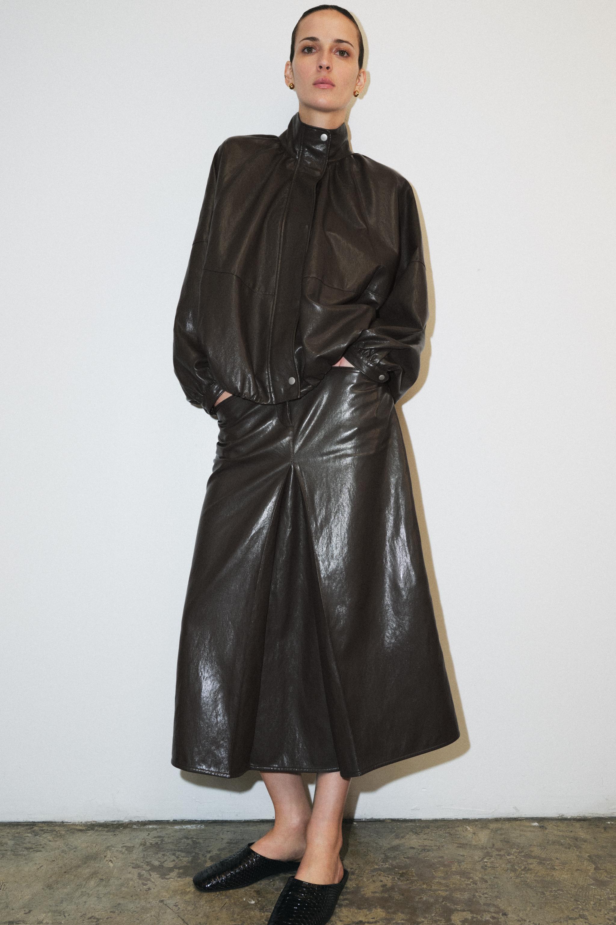 FAUX LEATHER BOMBER JACKET ZW COLLECTION