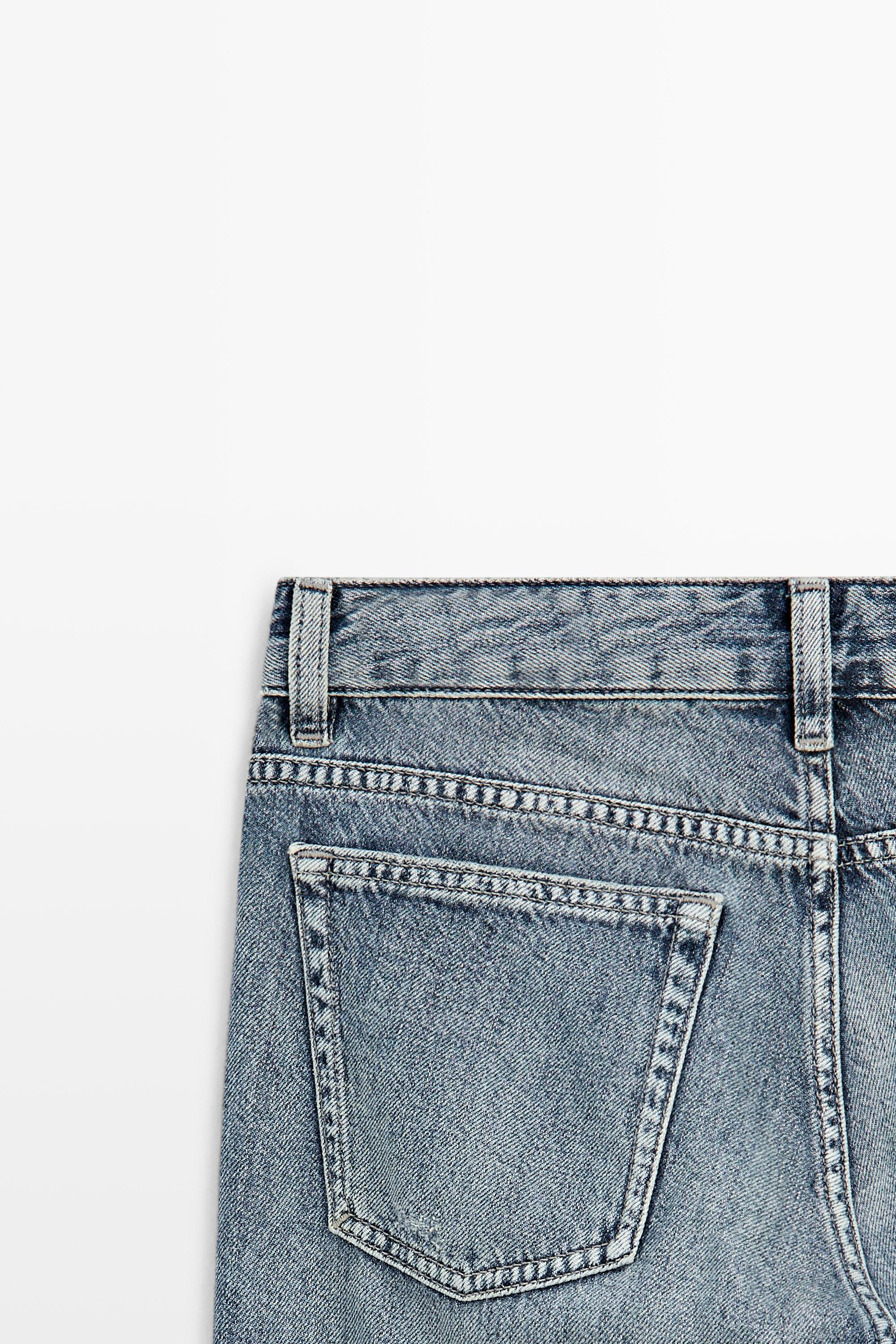 Low-rise straight-leg jeans