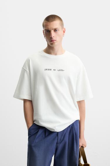 CAMISETA ESTAMPAS COMBINADAS - Branco-marfim da Zara