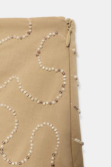 JUPE-PANTALON FANTAISIE - Marron clair de Zara - Image 7