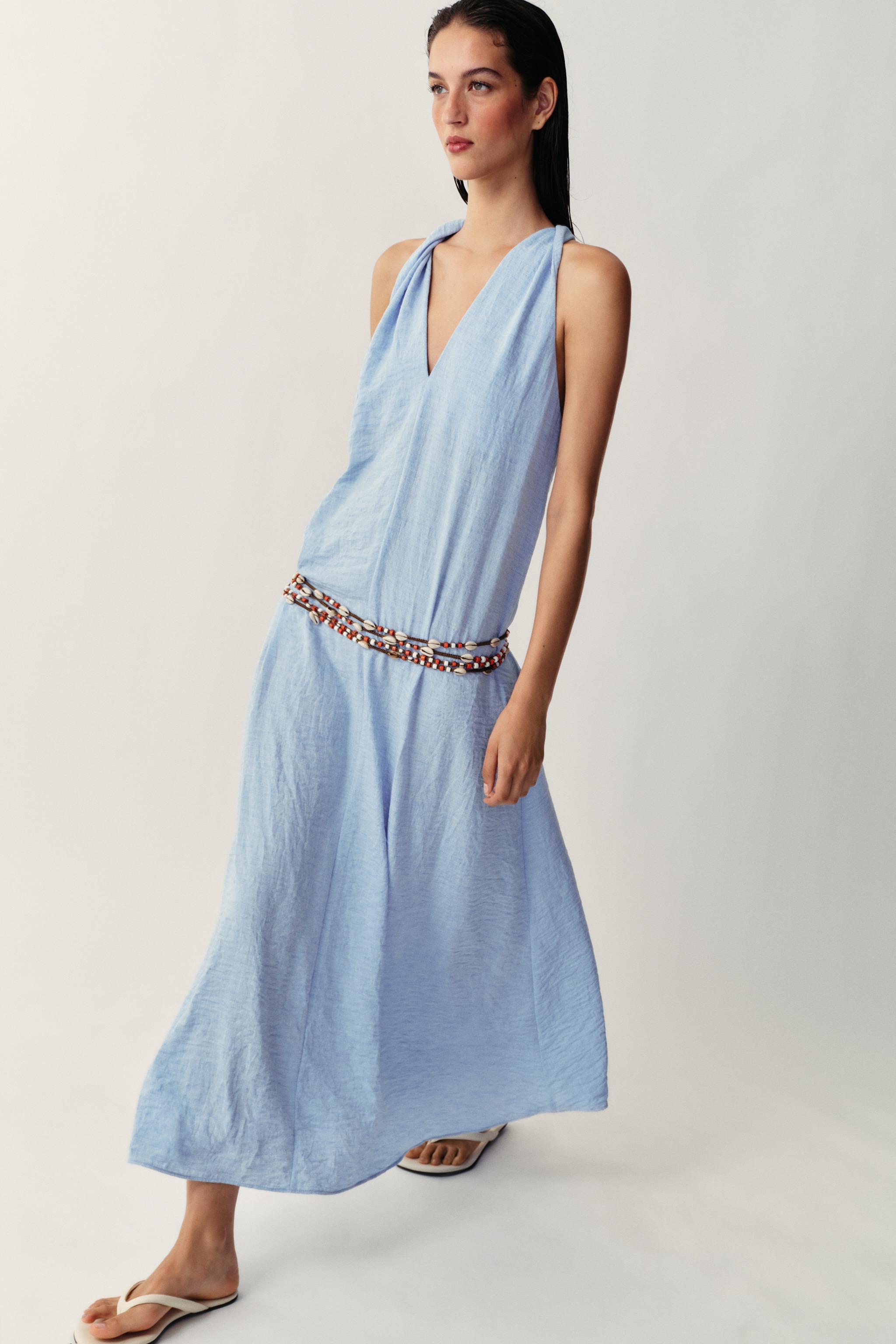 TWISTED SHOULDER LONG DRESS