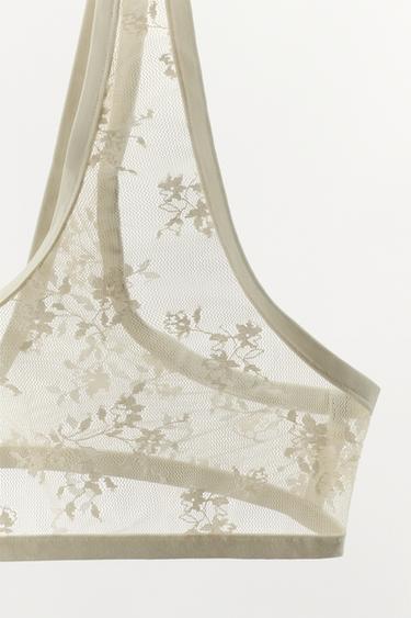 LACE BRALETTE - Oyster-white by Zara - Image 4