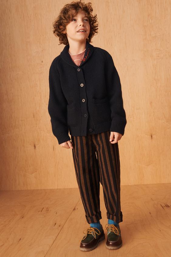 PANTALÓN BAGGY RAYAS LIMITED EDITION - Marrón-Azul de Zara - Imagen 0